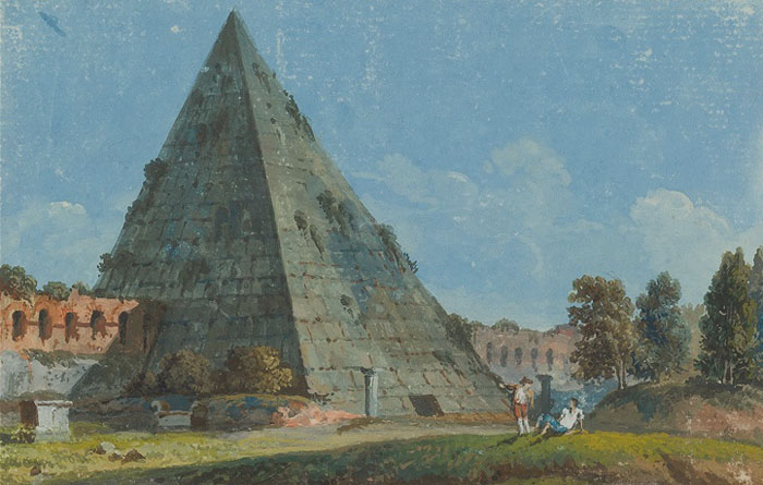 Carlo Labruzzi,Pyramide de Caius Cestius ( ?, avant 1817, date indéterminée)